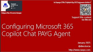 Configuring Microsoft 365 Copilot Chat PAYG Agent