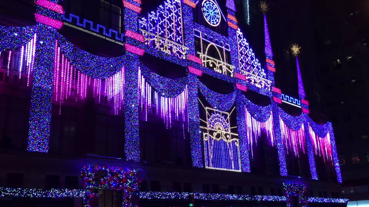 Saks Fifth Avenue NYC Christmas light show 2016 YouTube
