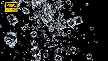 Falling Ice Cubes 4K | Motion Graphics | transparent background, alpha channel