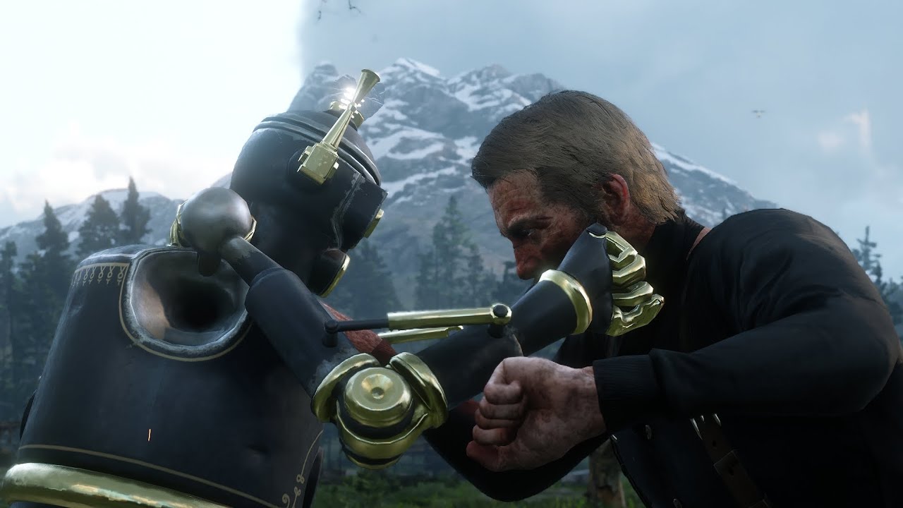 Arthur VS The Robot | Hand-to-Hand Combat in RDR2