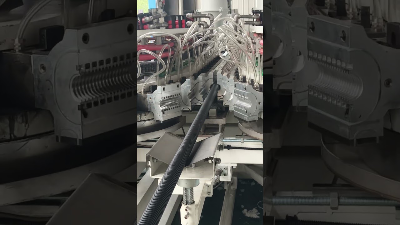How 40mm HDPE DWC pipe machine running ? #machine #pipemachine #corrugatedpipe #pipelining