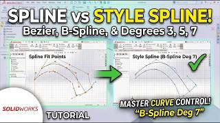 SOLIDWORKS Spline vs Style Spline Explained | Bezier, B-Spline, Degrees 3, 5 & 7 | Complete Tutorial