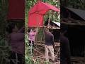 erecting shelters together#camping #bushcraft #survival #shelter #campingintherain