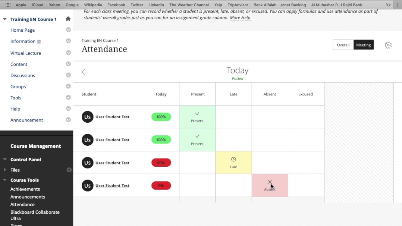 How to Take Attendance in Blackboard - YouTube