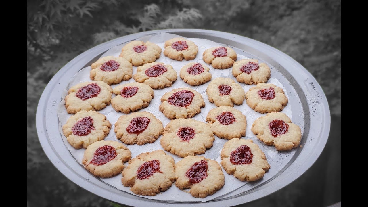 Eggless Jam cookie Jam Butter cookies Jam Biscuits YouTube