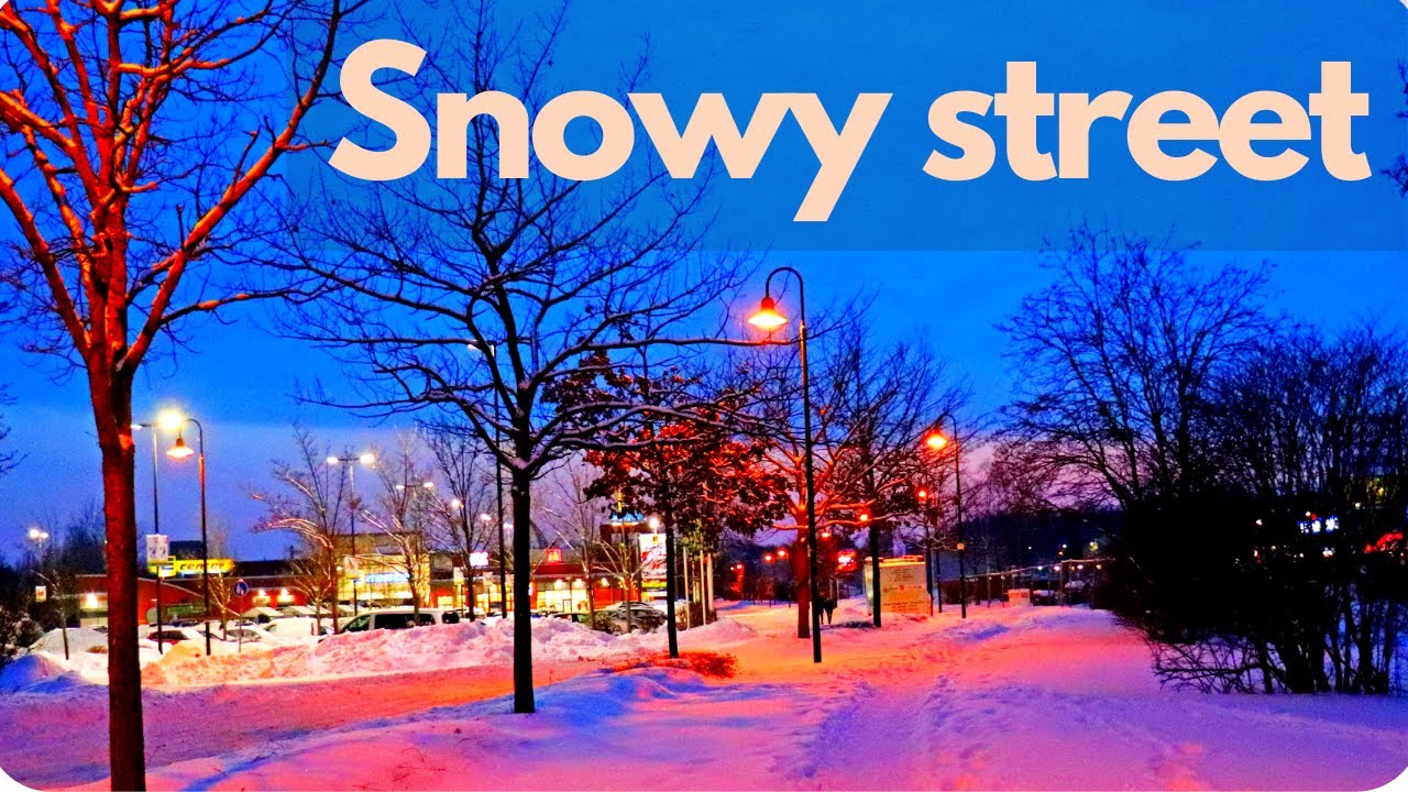Snowy street Salzgitter Germany 2021 |Winter Night Photography 