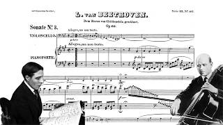 Beethoven Cello Sonata No. 3 in A Major (Cortot, Casals) [score video]