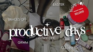 PR☆DUCTIVE D☆YS IN MY LIFE || hitting 50k, braces off, cleaning, easter, grwm, etc