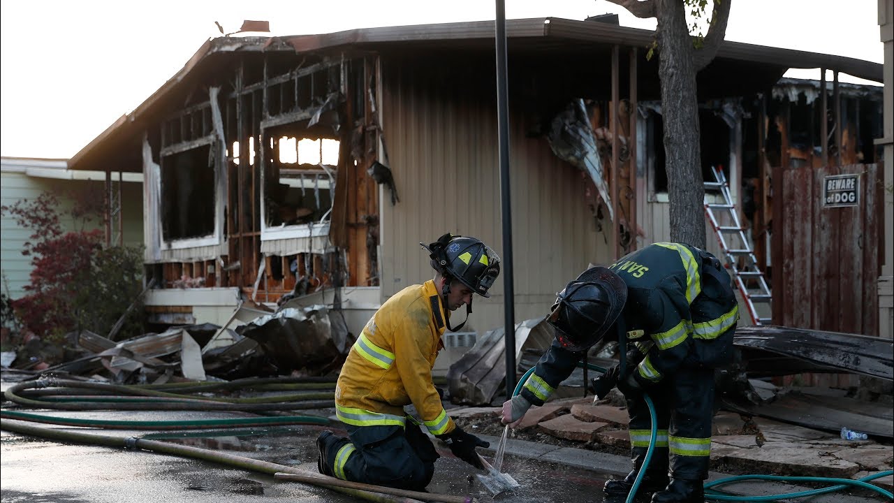 One dead, missing girl located safe in San Jose mobile home fire - YouTube