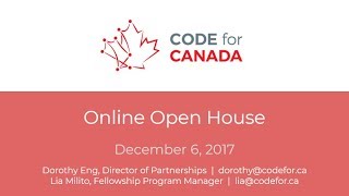 Code for Canada - Online Open House Dec. 6, 2017