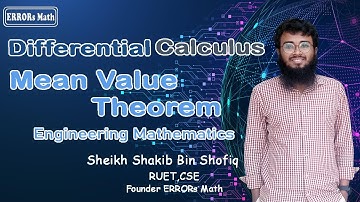 Mean Value Theorem Engineering Mathematics Bangla ERRORs Math  Sheikh Shakib Bin Shofiq