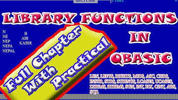 #QBASIC || Library Functions In QBASIC || Full Course || A Complete Computer Guide || KD Production