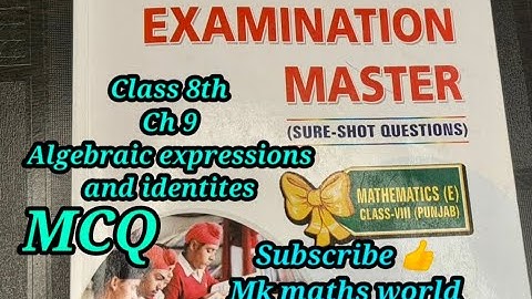 Class 8th maths solutions Ch 9 Algebraic expressions and Identities .MCQ. PSEB/CBSE/NCERT BOARD.