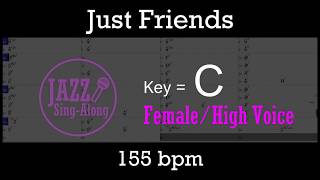 Just Friends  - with Intro + Lyrics in C (Female) - Jazz Sing-Along