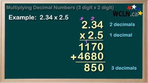 WCLN - Math - Multiplying Decimal Numbers (3 digit x 2 digit)