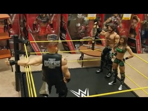 WDW #4: Kevin Owens & MYSTERY PARTNER Vs The AJs - WWE Mattel Wrestling Figure Fun!!!