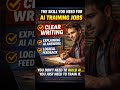 The Skill You Need for AI Training Jobs