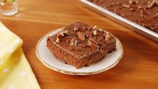Get the full recipe from delish:
http://www.delish.com/cooking/recipes/a52509/texas-sheet-cake-recipe/
ingredients for cake nonstick cooking spray 2 c. a...