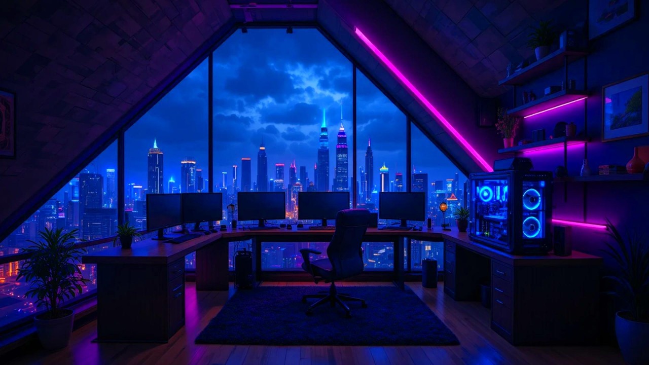 Ethereal Chill Space 💜 Soft Rainy Lofi Beats for Focus, Study & Peaceful Nights