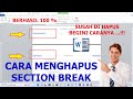 Cara Menghapus Section Break Yang Susah di Hapus