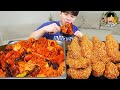 ASMR Mukbang دجاج مقلي مقرمش مالا شيانغ قوه Tteokbokki صوت تناول الطعام الكوري 