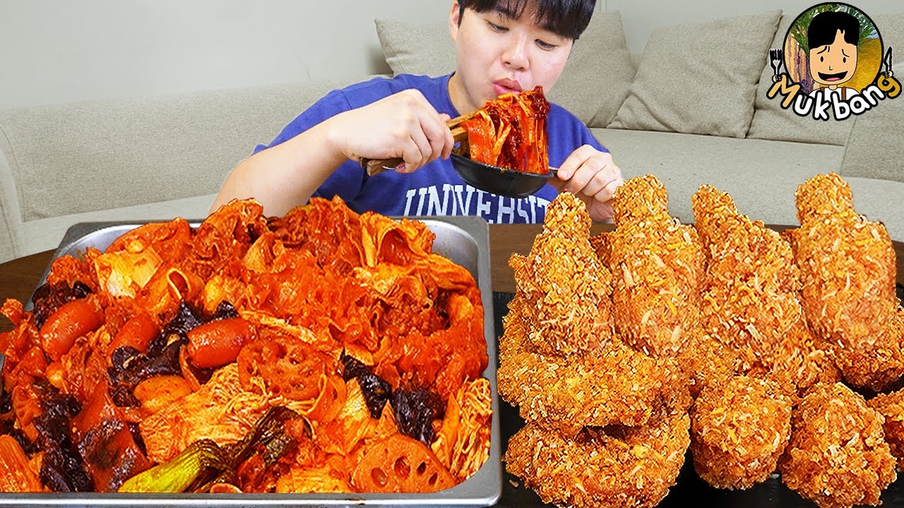 ASMR MUKBANG | Хрустящая жареная курица, Мала Сян Го, токпокки Звук корейской еды!