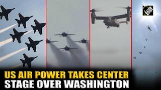 WATCH! US military might on display in DC skies as fighter jets fly over capital