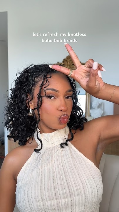  Refresh my braids with me #bobbraids #bohoknotlessbraids #braidstyles ...