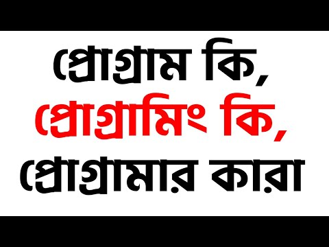 প্রোগ্রাম কি? প্রোগ্রামিং কি? প্রোগ্রামার কারা?