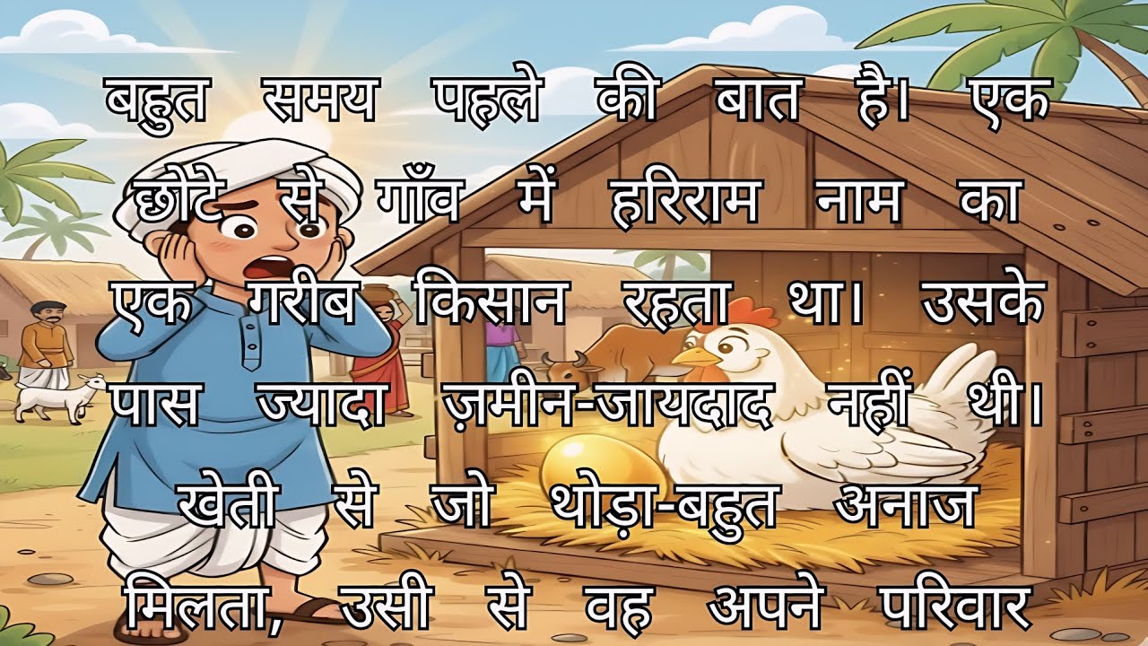 सोने की अंडा देने वाली मुर्गी की कहानी // पंचतंत्र// The story of the emotional golden goose