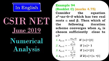 CSIR NET MATHEMATICS | Numerical Analysis | Iterative Method Q.97(A) Q.101(B) Q.94(C)