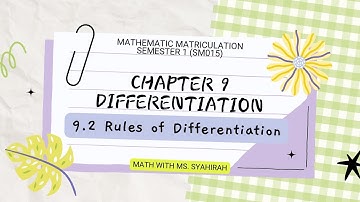 [LO] Chapter 9 | 9.2 Rules of Differentiation (SM015)