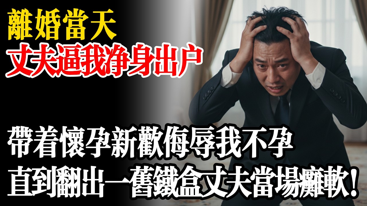 離婚當天丈夫逼我淨身出戶，還帶懷孕新歡羞辱我不孕，直到翻出婆婆床底的「舊鐵盒」，打開那一刻，丈夫當場癱軟在地！