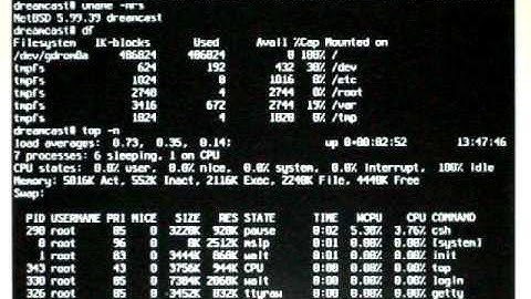 NetBSD/dreamcast "root on GD-ROM" Boot CD Demonstration