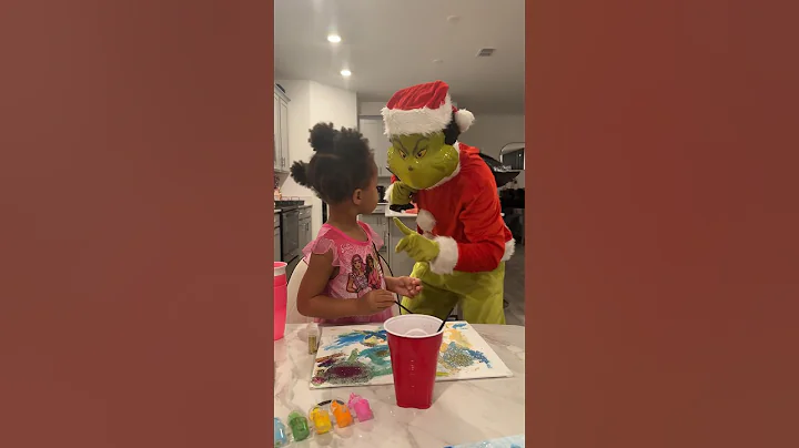 Daughter has a visitor  from the grinch #shorts