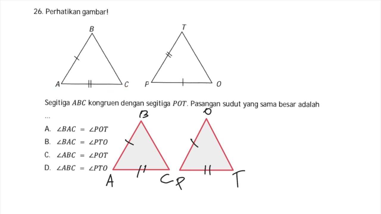 Jika diketahui segitiga abc dengan ukuran panjang sisi dan sudut-sudutnya sebagai berikut