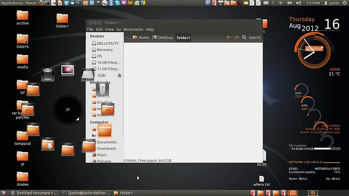 add bookmark folders in ubuntu 12.04