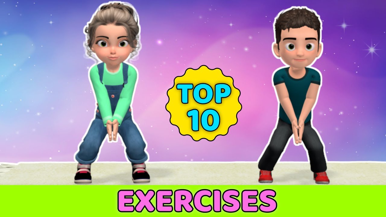 TOP 10 EXERCISES TO DO AT HOME (Workout For Kids) - YouTube