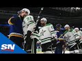 Blues, Stars Shake Hands After Maroon Ends Game 7 In Double Overtime