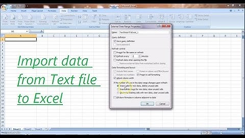 How to import data from text file to Excel