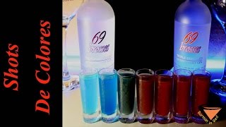 como hacer 69 Shots de Colores - 69 Rainbow Shots