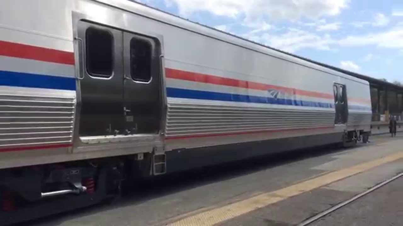 New Amtrak Baggage Car UP CLOSE - YouTube