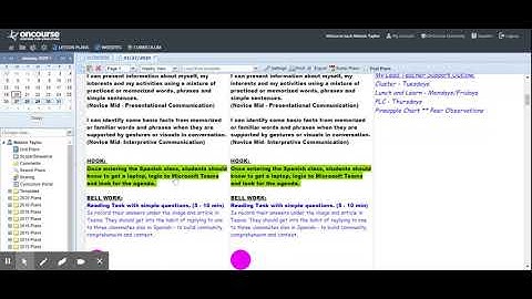 OnCourse_Copy and Paste Weekly Page