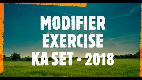 MODIFIER KA SET  - 2018