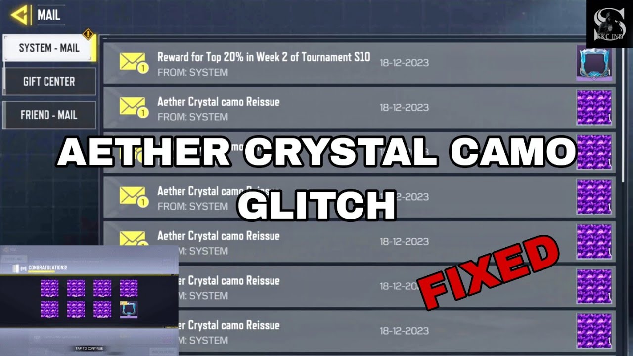 Good News Codm Finally Fixing The Aether Crystal Camo Glitch | Zombie Camo Bug Call of Duty Mobile