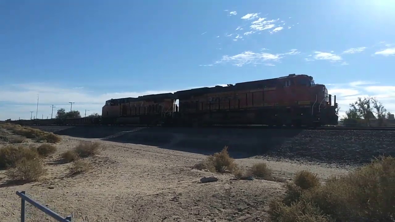 WB BNSF Baretables Train At Lenwood CA! 