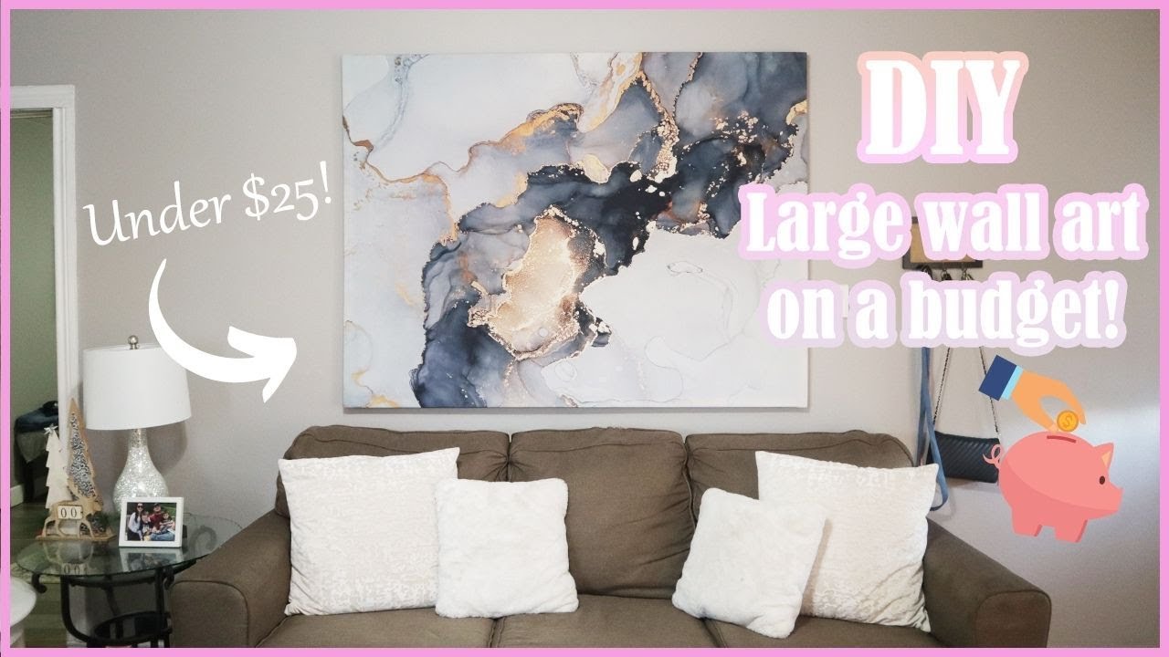 DIY CANVAS WALL ART ON A BUDGET! | HOW TO LARGE WALL ART - YouTube