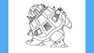 HOW TO DRAW BLASTOISE GIGANTAMAX FROM POKÉMON - HOW TO DRAW POKÉMON