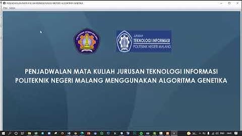 PENJADWALAN MATA KULIAH MENGGUNAKAN ALGORITMA GENETIKA