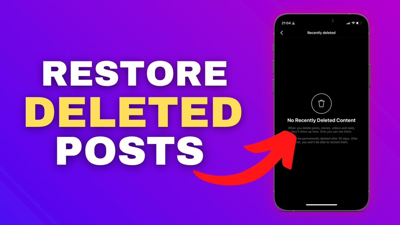 How to Restore Recently Deleted Instagram Posts - YouTube